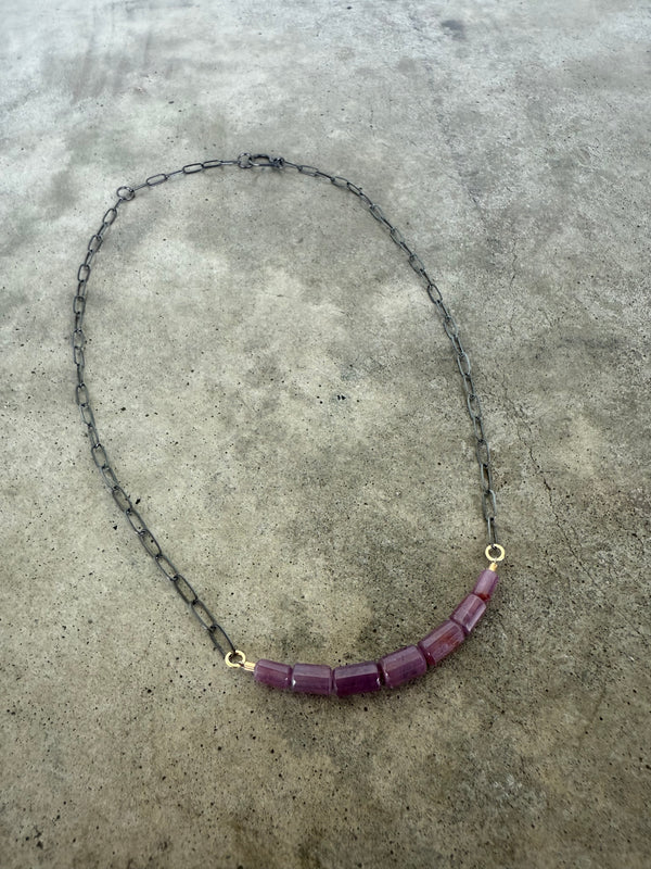ruby and chain necklace