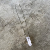 geometric rose quartz necklace