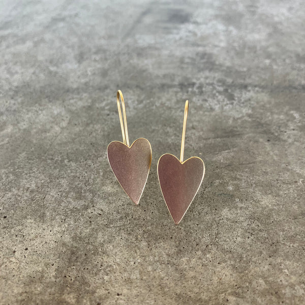 elongated heart earrings