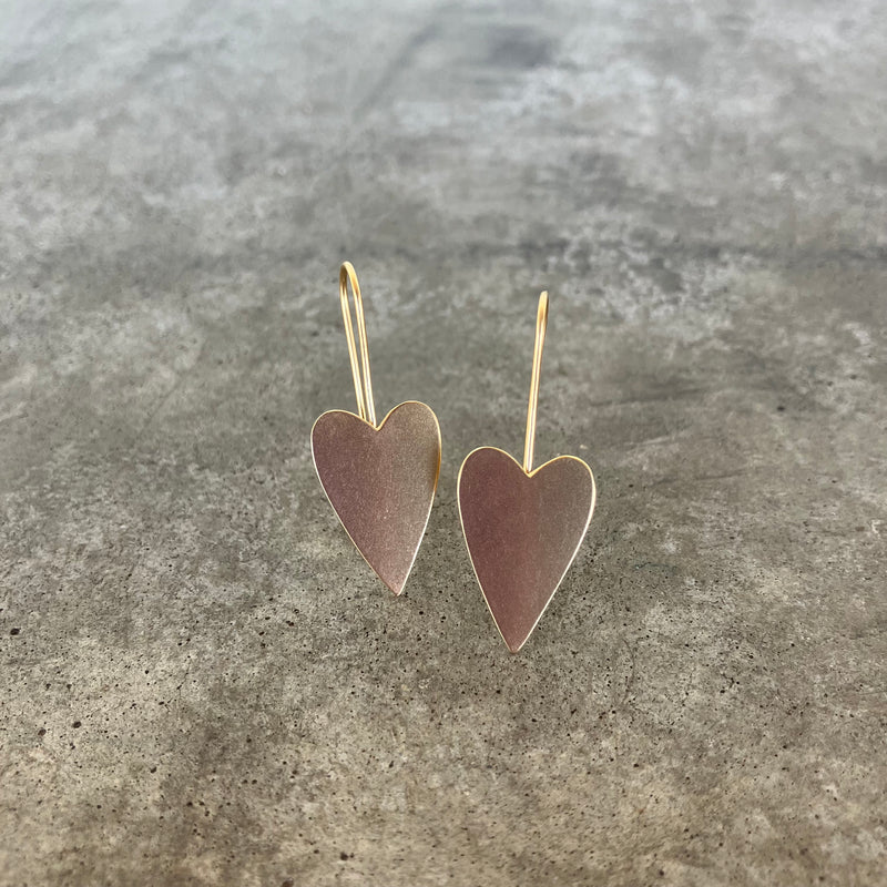 elongated heart earrings