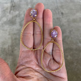 silky sapphire hatch hoop earrings with post