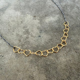 string of heart two tone necklace