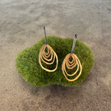 small 5 layer rough cut cluster earrings