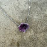 silky sapphire geometric necklace