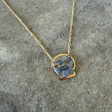 labradorite skull necklace