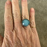 aqua chalcedony freeform ring