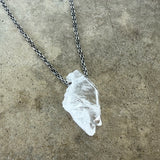 large natural quartz crystal necklace