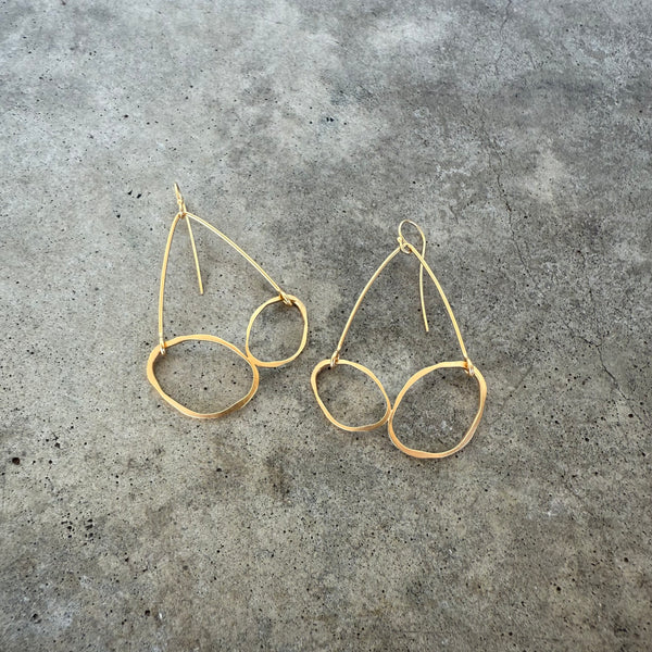 rough cut double arch earrings