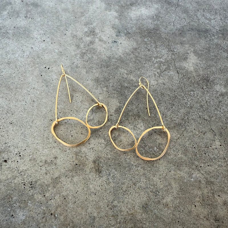 rough cut double arch earrings