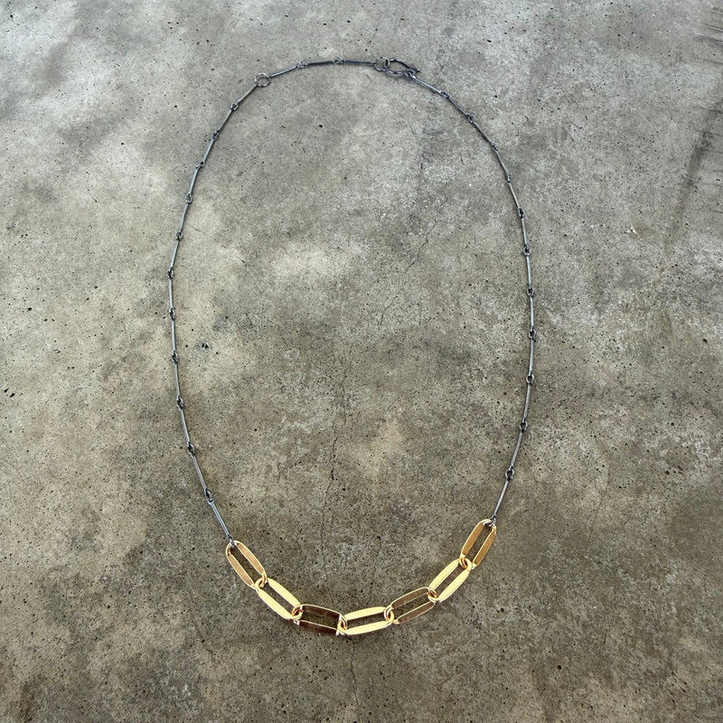 2 tone dapped layering chain – Lisa Crowder Studio