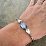 rainbow moonstone heart cuff bracelet - Lisa Crowder Studio