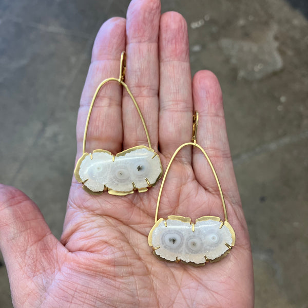 solar quartz arc earrings