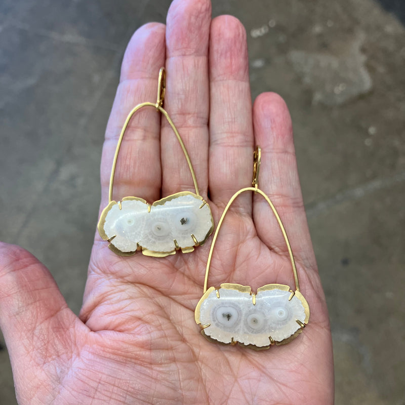 solar quartz arc earrings