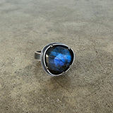 labradorite freeform ring