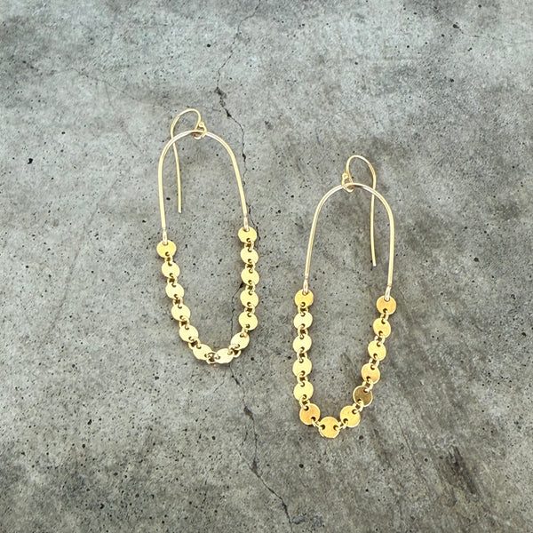 disc chain earrings-goldfill