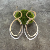 thin rough cut fixed wire double drop earring