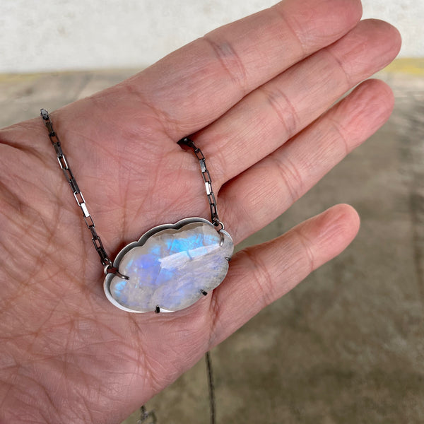 rainbow moonstone cloud necklace
