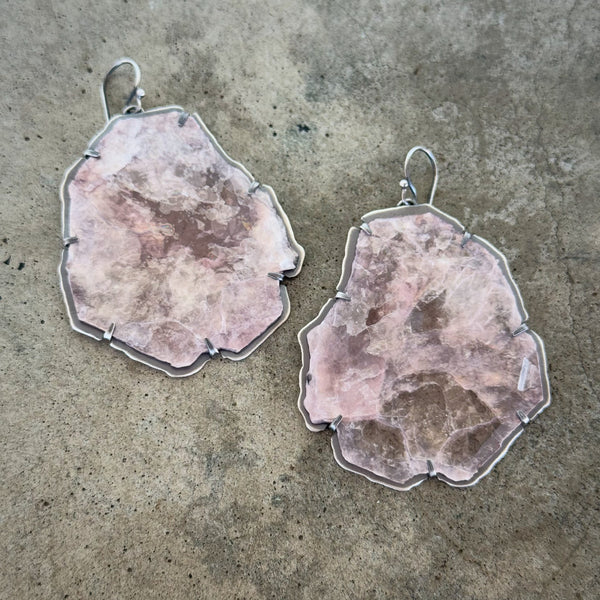 freeform lepidolite earrings