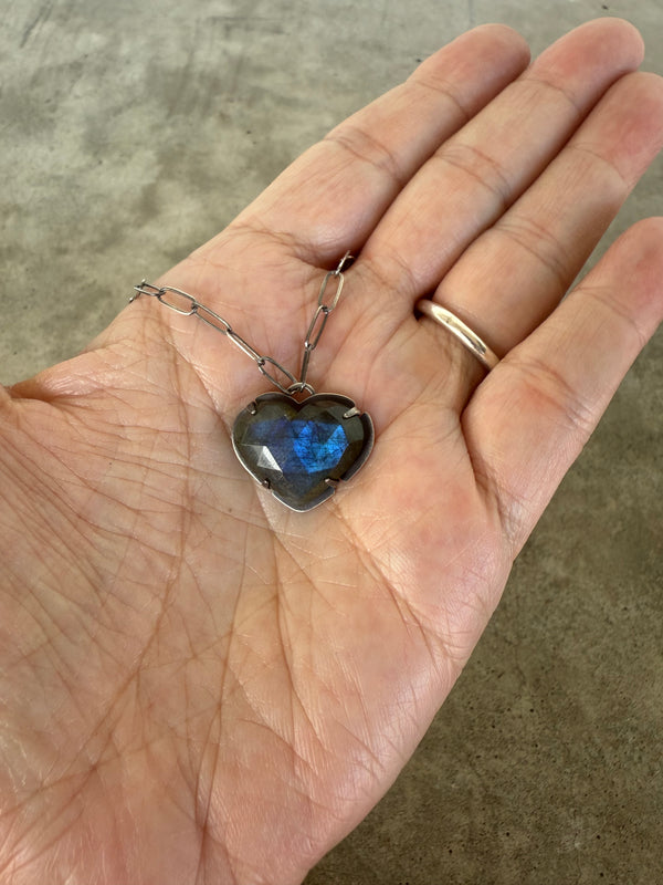 labradorite heart necklace