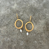 single rough cut earring with stone