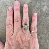 faceted solar quartz ring