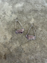 small lepidolite freeform arc earrings