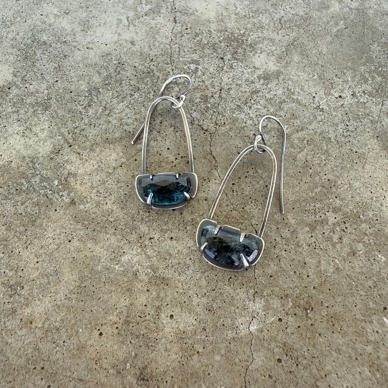 small kyanite arc earrings