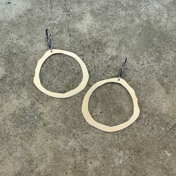 rough cut narrow hoop earrings