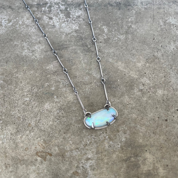 welo opal single stone necklace