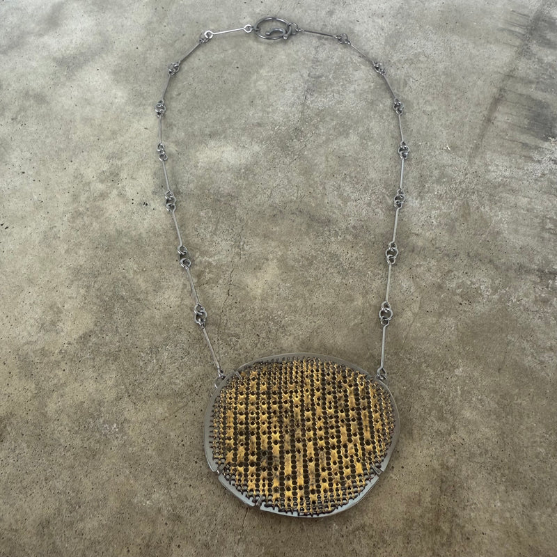 large enamel mesh necklace