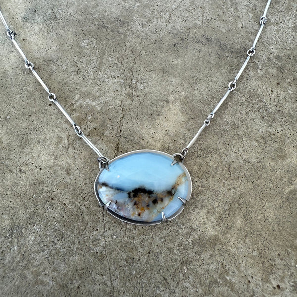 peruvian opal freeform necklace