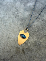 2 tone evil eye heart necklace - Lisa Crowder Studio