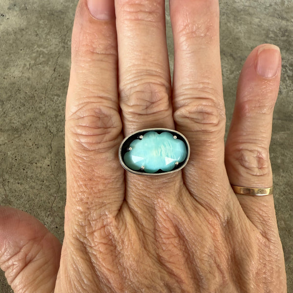 peruvian opal cloud ring