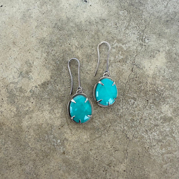 amazonite hook drop earrings