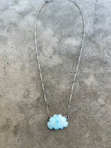 faceted larimar cloud necklace