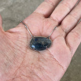 large aqua kyanite freeform necklace