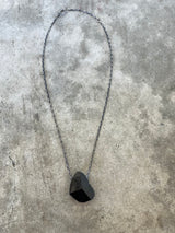 black tourmaline single stone necklace - Lisa Crowder Studio