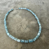 aquamarine barrel necklace