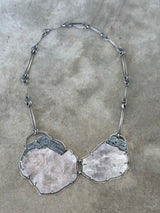 lepidolite and enamel necklace