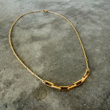 box chain layering necklace-gold