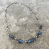 5 piece marquise labradorite necklace