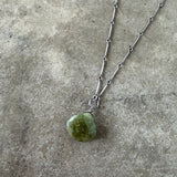 faceted vesuvianite teardrop necklace - Lisa Crowder Studio