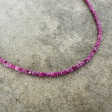 faceted ruby cube necklace