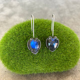labradorite heart earrings - Lisa Crowder Studio