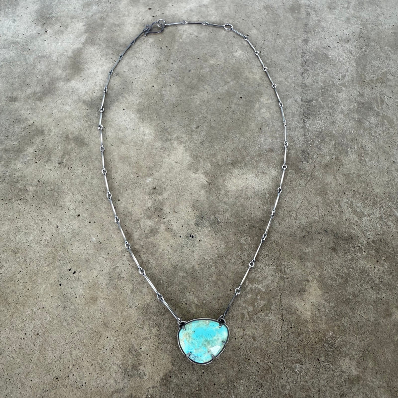 faceted turquoise freeform necklace