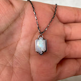 rainbow moonstone hexagon necklace - Lisa Crowder Studio