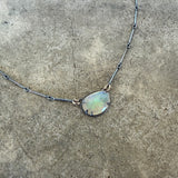 welo opal freeform 2 tone necklace - Lisa Crowder Studio