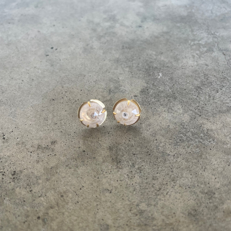 solar quartz post earrings