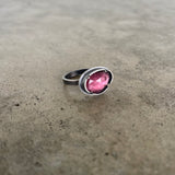 pink tourmaline freeform ring