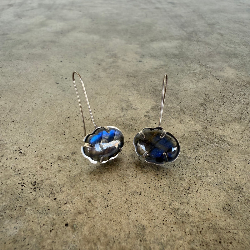 labradorite cloud earrings